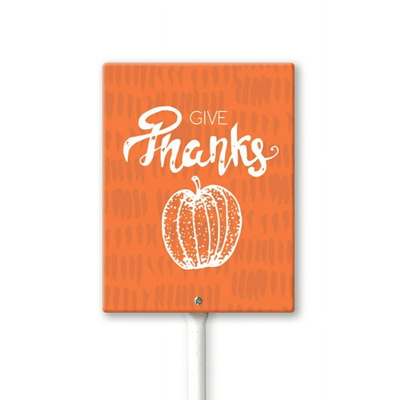 Aluminum Yard Stake Outdoor Fall Decor Rustic Garden Stake Autumn Yard Sign Give Thanks Lawn Ornaments for Porch Garden Home Patio Harvest Thanksgiving Halloween Decorations