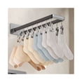 thumbnail image 1 of Clip Drying Hanger, Wall Mounted Windproof Foldable Sock Drying Rack  for Camping 16 Clips 43.3cm/17in, 1 of 7