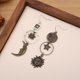thumbnail image 5 of Xiao Hua Pendientes colgantes vintage de sol, luna y estrella, de bronce, góticos, asimétricos, con cara de sol y luna para mujer, ideal para fiestas de máscaras (bronce)., 5 of 5