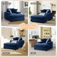 thumbnail image 6 of Muumblus Oversized Lounge Chair with Ottoman, Cloud Accent Reading Armchair for Living Room, Blue Chenille, 6 of 9