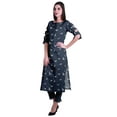 thumbnail image 3 of Moomaya Womens 2-Piece Cotton Printed Kurta With Pants Indian Ethnic Suit Dress, 3 of 7