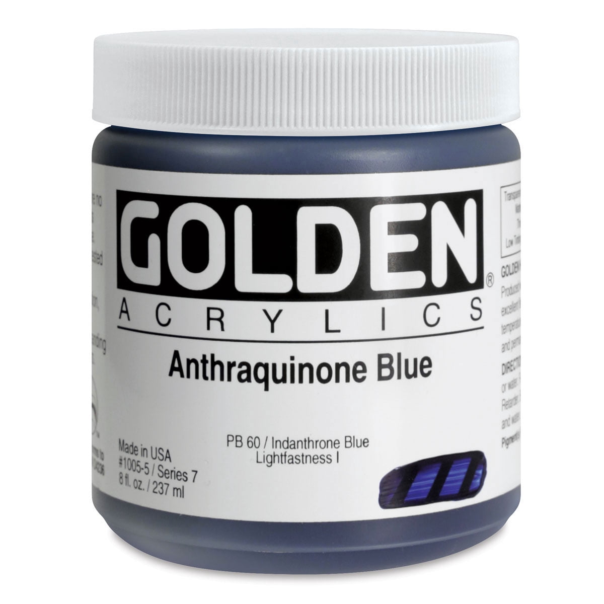 Golden Heavy Body Artist Acrylics - Anthraquinone Blue, 8 oz Jar