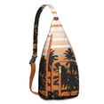 thumbnail image 1 of Minimalist Palm Tree Sling Backpack - Clean Line Tropical Design Crossbody Bag, Fashionable for Daily Commute, 1 of 1