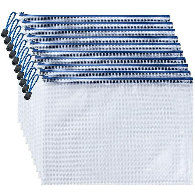 10 Uds. Bolsas para archivos con cremallera, bolsa con cremallera, bolsa con cierre para documentos de Pvc, carpetas, bolsa para documentos, organizador de recibos para oficina, escuela, hogar Tr