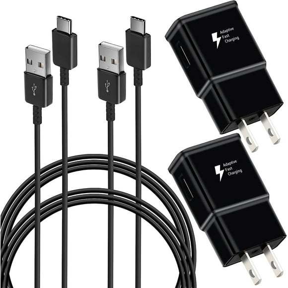UTAH-Adaptive Fast Charging Wall Charger Block [2-Pack] with 2 X 5FT USB Type C Cable Compatible with Samsung Galaxy S22/S21/S20 Ultra/S10/S9/S8 Plus/Edge/Active/Note 20/10/9/8, A53, Google Pixel 3,