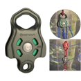 thumbnail image 3 of Polea de escalada Cola 38KN poleas giratorias individuales para cuerda Verde Gris, 3 of 7