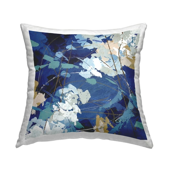 Stupell Industries Modern Swirl Busy Abstract Composition Contemporary Blue,18 x 7 x 18 Decorative Pillows