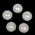 thumbnail image 2 of Crystal Faux Pearl Button Flatback Decoration DIY Sewing 25mm 5pcs Beige, 2 of 6