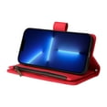 thumbnail image 6 of SaniMore Case for iPhone 14 Pro Max 6.7" 2022, PU Leather Zipper Wallet Cover [RFID Blocking] Card Slot Magnetic Clsap Flip Folio with Wrist/Crossbody Strap Kickstand Full Protective Cover, Red, 6 of 16
