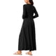 thumbnail image 3 of INSPIRE CHIC Vestidos largos de otoño para mujeres, vestido maxi A-line con botones, mangas largas y bolsillos, M negro, 3 of 6