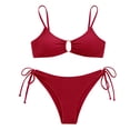 thumbnail image 4 of Plus Size Swimsuit for Women Plus Size 2 Piece Bikini Set Swimwear High Waiste Bottoms Supportive Top Womens Swimsuits Red L, 4 of 4