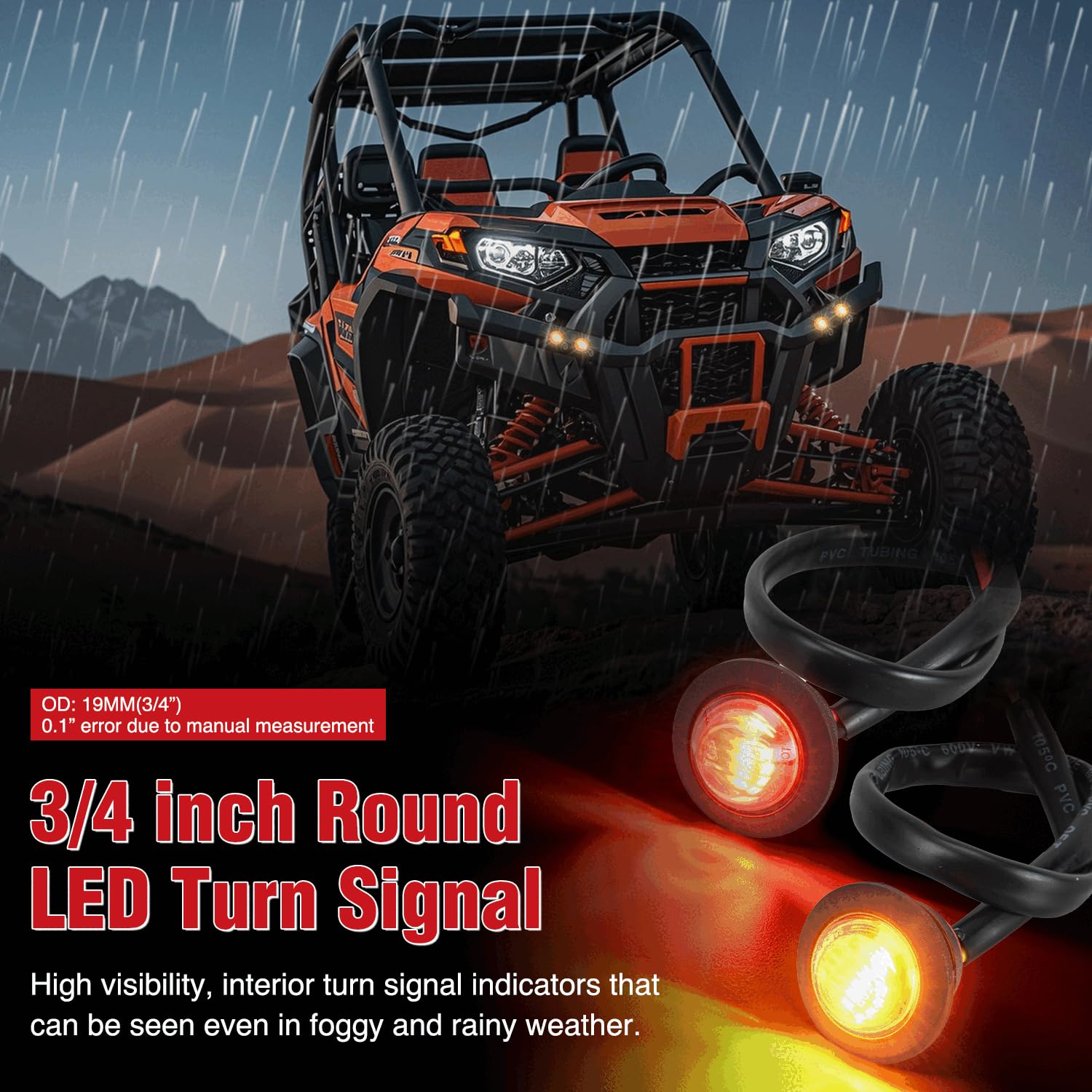 Nilight UTV ATV Turn Signal Kit with Flasher Relay and Rocker Switch, Compatible with Major UTV ATV Models