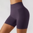 thumbnail image 3 of Pantalones cortos de yoga para mujer, cintura alta, elásticos, sin costuras, levantamiento de glúteos, medias deportivas para correr, fitness, morado L, 3 of 6