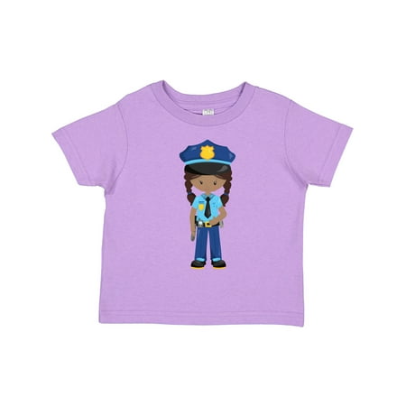 

Inktastic African American Girl Police Girl Police Officer Gift Toddler Toddler Girl T-Shirt