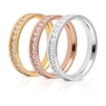 thumbnail image 2 of Womens Stainless Steel Geometric Ring with Gold-Plated Artificial Gem Inlay, Simple Style Zircon Series, Circle Image, 2 of 3