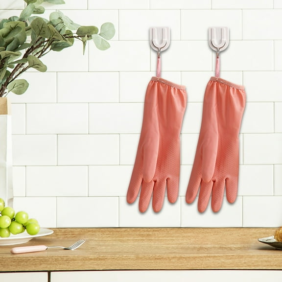 Dishwashing Gloves, Kitchen Durables Winter Laundry Waterproof with Velvet Warm Rubber & Non-slip Grip, Thickened Pvc for Cold Water Protection and Comfort, Ideal for Household Cleaning and