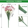 thumbnail image 2 of 6pcs violets Artificial Flowers Outdoor UV Resistant Plastic Faux Greenery Shrubs Fake Silk Flowers for Indoor Outside Home Garden Farmhouse Window Box Patio Porch Décor, 2 of 7