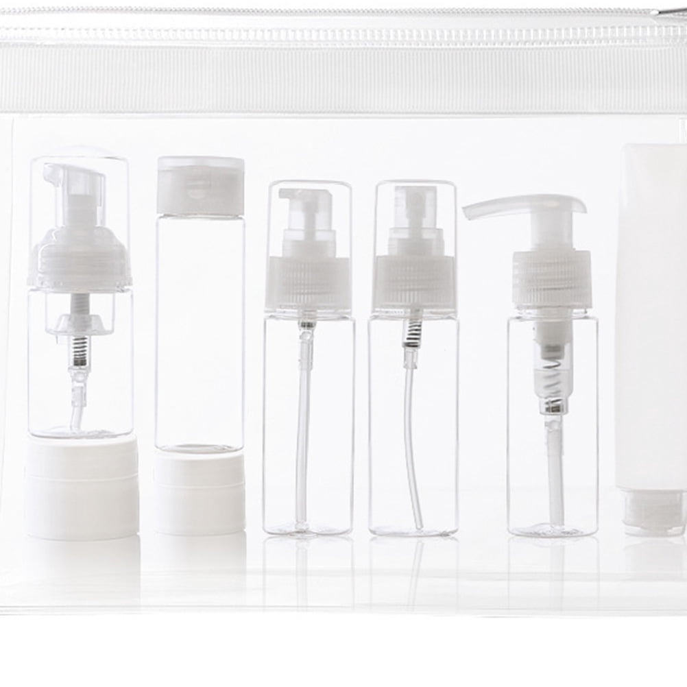 WORGEOUS Leak-Proof High Borosilicate Glass Storage Tank with Press Pump, Travel Bottles for Safe Liquid Storage