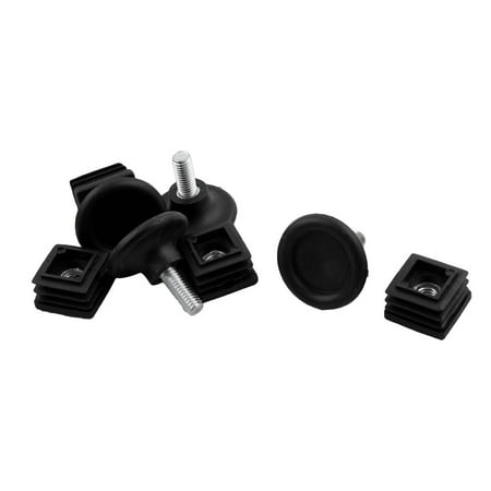 Square Legs For Furniture Unique Bargains 4 Sets Antislip Plastic Square 25mm x 25 mm Chair Foot Cover Table Furniture Leg Protector Black ()