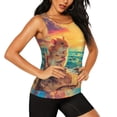 thumbnail image 2 of Balery Island Beach Guinea Pig Camiseta sin mangas estampada ligera para mujer, tops de entrenamiento sin mangas, camisetas de yoga transpirables de secado rápido.-X-Large, 2 of 7
