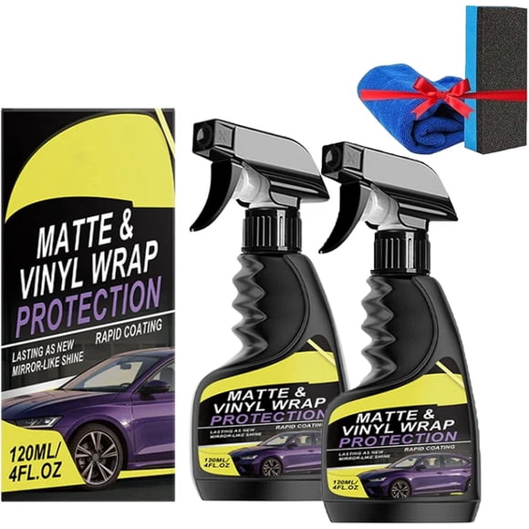 Matte & Vinyl Wrap Protection Spray, Automotive Protective Spray, Quick Drying Matte Paint Cleaner for Car (2 Pc)