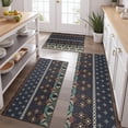 thumbnail image 2 of Boho Blue Elaborate Ethnic Pattern Kitchen Rugs Sets Of 3,Kitchen Runner Rugs Non Skid Washable,Decorative Kitchen Floor Mats for Kitchen,Sink,Laundry,17"x30"+ 17"x47" + 17"x59", 2 of 6