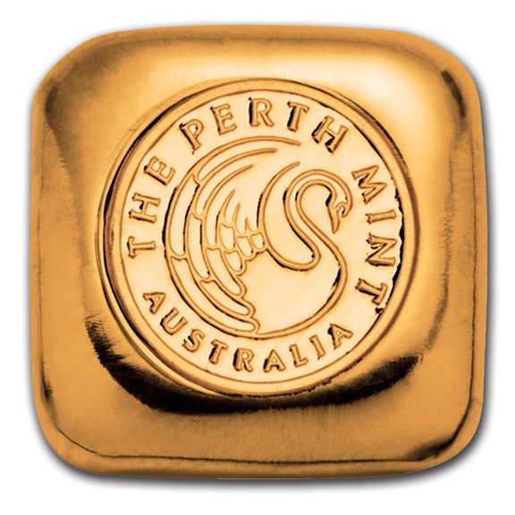 1 oz Gold Bar - Perth Mint Gold Button (Serialized)