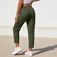 thumbnail image 5 of LVHAOGJOB Womens Cargo Pants Wide Leg with Pockets Pants Straight Leg Elastic Waist Athletic Trousers for Ladies, 5 of 6