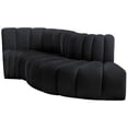 thumbnail image 6 of Meridian Furniture Arc Black Velvet Modular Sectional, 6 of 9