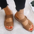 thumbnail image 2 of asdoklhq Ladies Shoes Clearance Under $10,Wedge Slide Slippers Women Ladies Outdoor Slippers Pearl Chain Soft Sole, 2 of 7