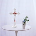 thumbnail image 3 of Reliquias de la Iglesia Figuras Crucifijo Cruz de Jesús Crucifijo Decoración del Hogar Oración Plata, 3 of 9