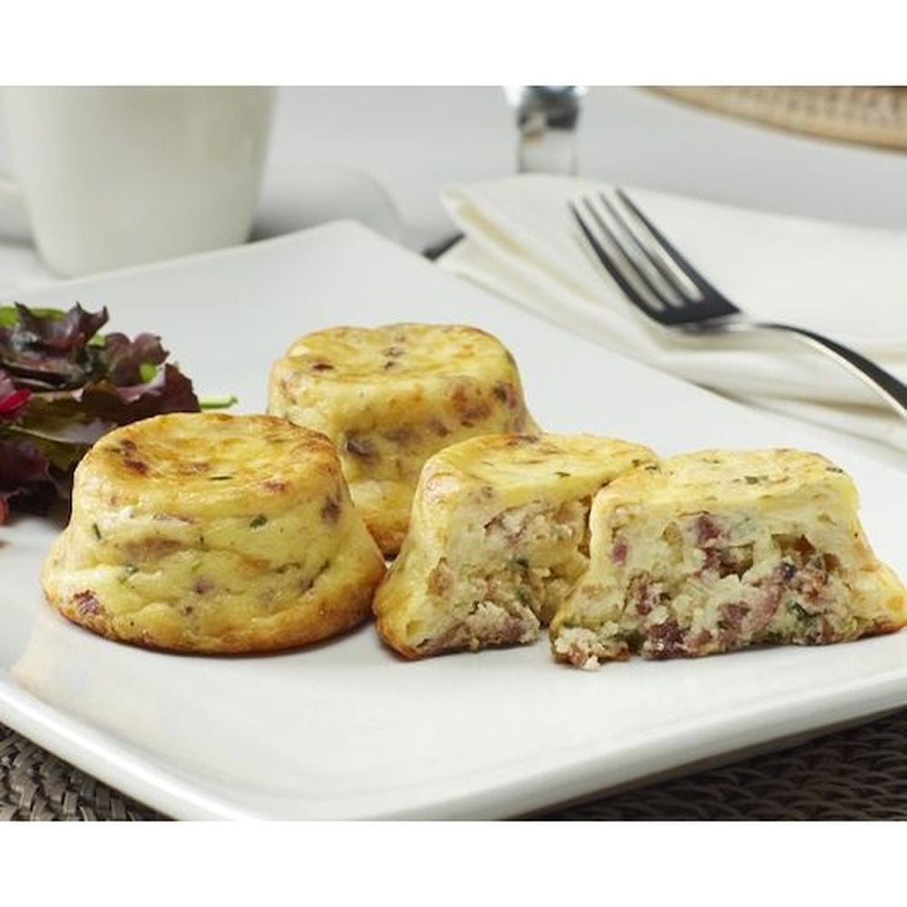 Kabob Sauteed Cheese and Bacon Crustless Quiche, 108 count