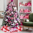 thumbnail image 5 of Valentine''s Day Tree Skirt Christmas Tree Skirts， Pink Heart Suede Xmas Tree Skirt Suitable Floor Decorations for Holiday Party Indoor Outdoor Home Office Valentine''s Day Ornaments 36 Inch, 5 of 6