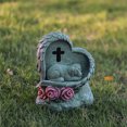 thumbnail image 5 of Memorial Heart Shaped Dog Statue For Pet Loss Remembrance and Home Garden Decor Personalized Pet Memorial Cross Grave Marker With Rose Engraving Ideal for Garden or Tombstone Commemoration, 5 of 7