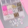 thumbnail image 4 of SUMMIT-Nail Art Studs Kit, 12 grids 8 Colors 3D Charms and Pink Mix White Flower Heart Diamond Butterfly Cute Nail Jewels for DIY Decoration with Pickup Tools, 4 of 14