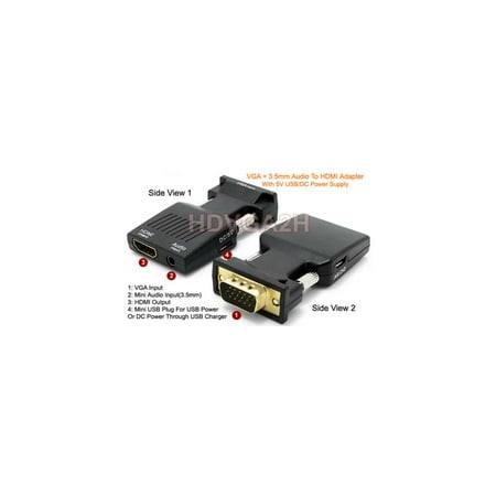 VGA + 3.5mm Audio To HDMI Format Converter For Laptop TV (Best Audio Format Converter)
