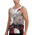 thumbnail image 2 of Easygdp Christmas Snowman With Hat Men's Tank Top, Sleeveless Muscle T Shirts, Breathable, Quick-Dry, Loose for Gym, Running, Fitness - Medium, 2 of 9