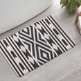 thumbnail image 2 of Boho Black and White Diamond Central Ethnic Pattern Bathroom Rugs Mat,Non Slip Microfiber Bathroom Rug,Rubber Backing,Soft Bathroom Mats for Bathroom Floor,Tub and Shower,17x27in(43x68cm), 2 of 5