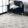 thumbnail image 7 of nuLOOM Ansley Moroccan Lattice Tassel Light Grey 7' 10" x 10' 10" Modern Area Rug, 7 of 7