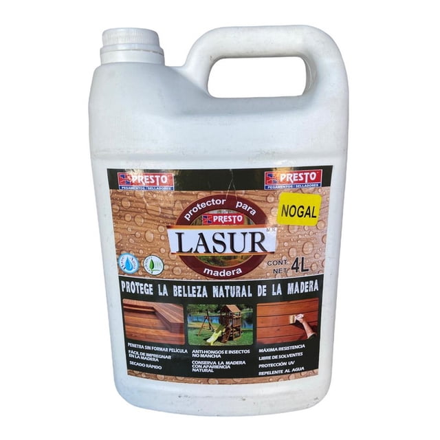 Protector Para Madera Lasur Nogal 4l PRESTO LASUR