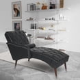 thumbnail image 2 of CQSXDA Chaise Lounge Arm Chair With Pillow  Upholstered Soft Chair For Living Room Or Bedroom Use, Black, 2 of 12