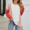 thumbnail image 3 of Scyoekwg Womens Long Sleeve Tops Trendy Color Block Graphic Tee Fall Clothes Pullover Tops Dressy Casual Loose Crewneck Tunic Tops Blouses(White,S), 3 of 8
