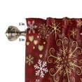 thumbnail image 5 of Christmas Snowflake Kitchen Curtains and Valances Set, Red Gold Watercolor Decoration Rod Pocket Window Valance 18 Inch Window Curtain Panels for Living Room Bedroom Laundry, 27.5x36in, 3 Pieces, 5 of 7