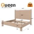 thumbnail image 2 of Merluxy Queen Size Bed Frame, Boucle Upholstered Bed Frame with Charging Station, Platform Bed with Soft Rounded Corners, Easy Assembly, No Box Spring Required, Khaki, 2 of 8
