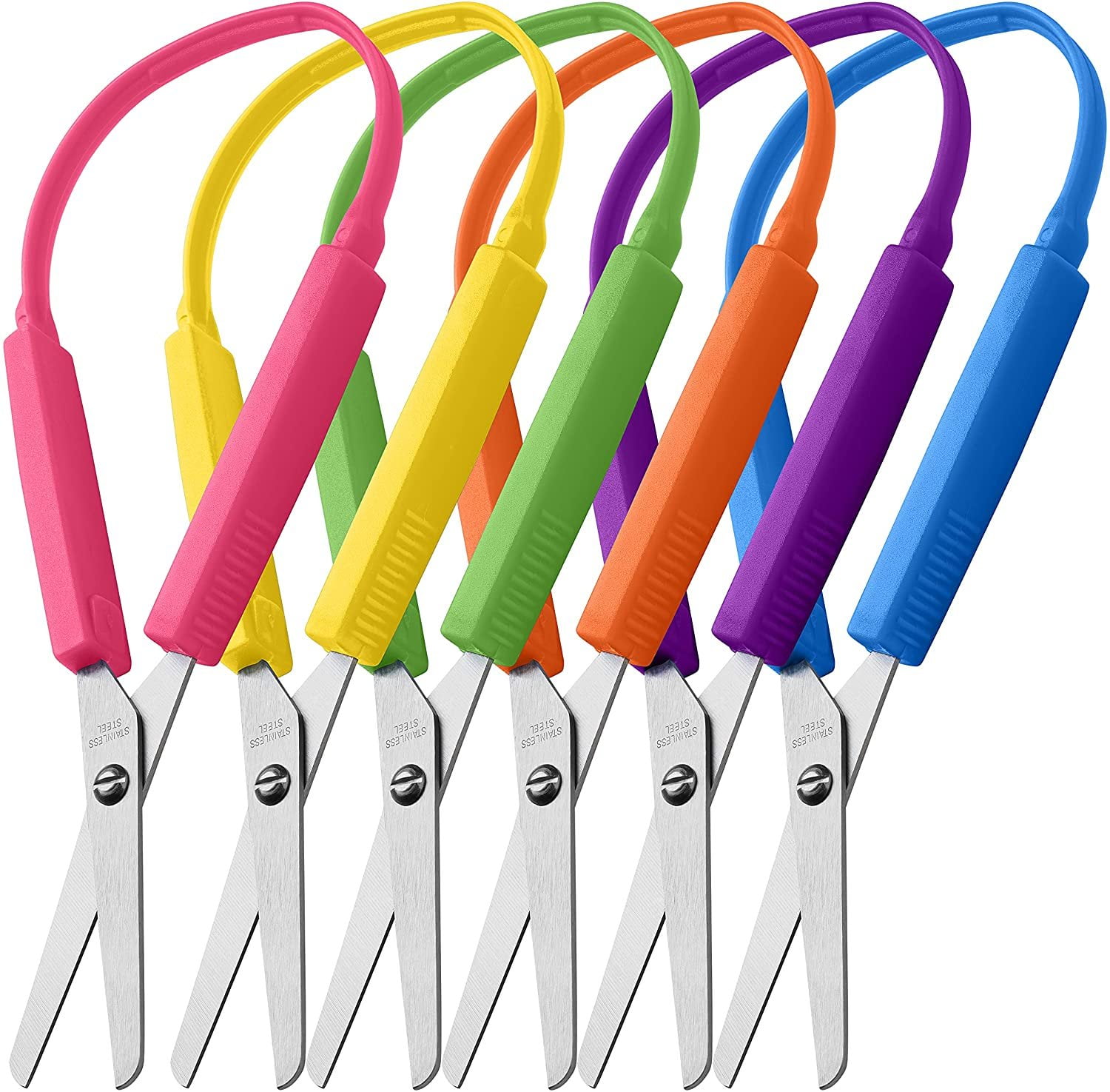 Special Supplies Loop Scissors for Teens and Adults 8 Inches 6-Pack  Colorful Looped, Adaptive Design, Right and Lefty Support, Small, Easy-Open  Squeeze Handles, Supports Elderly and Special Needs - Walmart.com