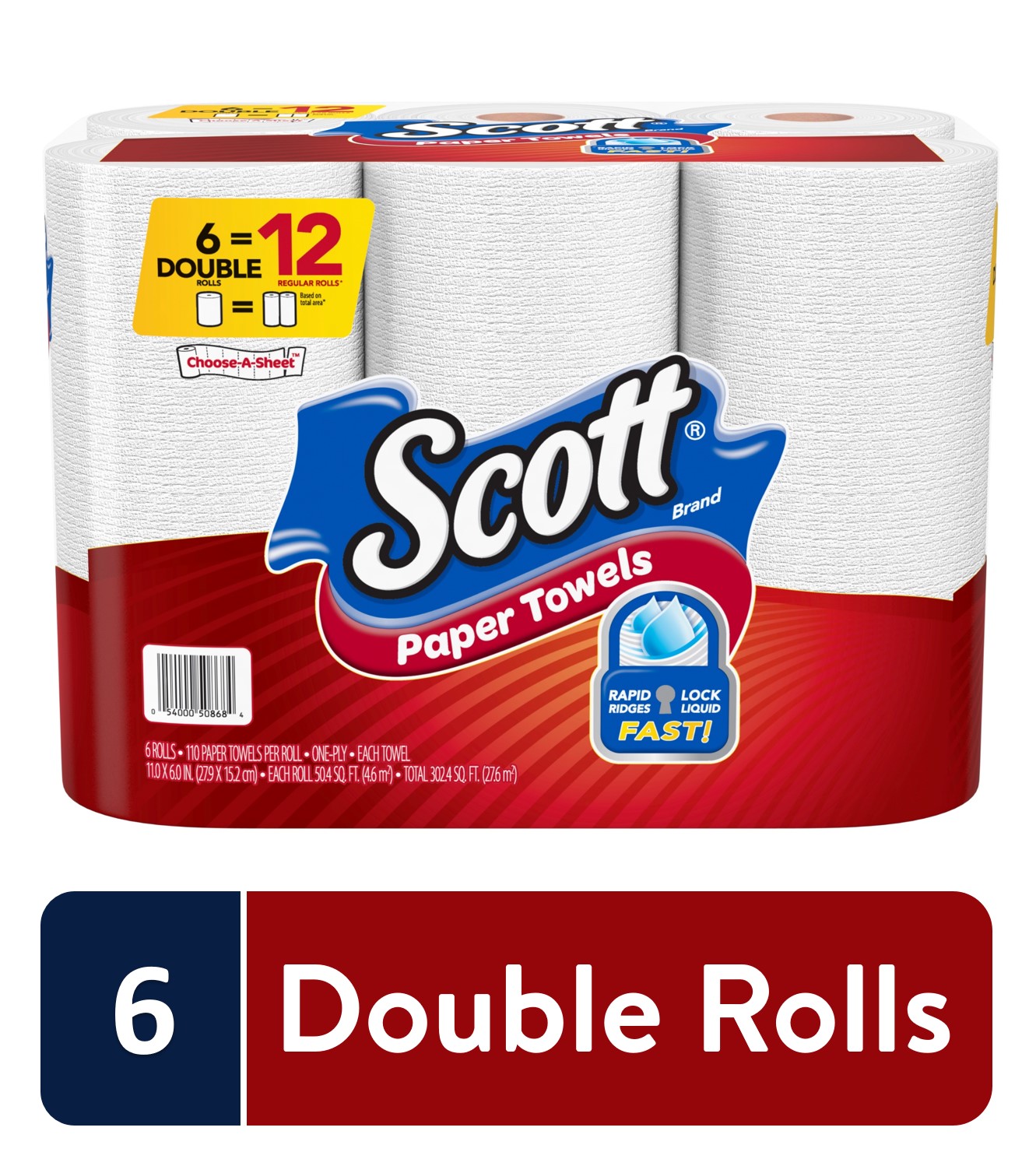 Scott Paper Towels Choose A Sheet 6 Double Rolls Walmart Com Walmart Com