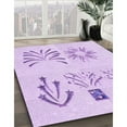 thumbnail image 3 of Ahgly Company Machine Washable Indoor Rectangle Transitional Bright Lilac Purple Area Rugs, 8' x 10', 3 of 7