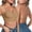Khaki, variant on Low Back Seamless Bras Wireless Padded Thin Straps Backless Convertible Support Bras