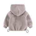 thumbnail image 3 of WhouRiu Big Boy Coat Thickened Warm Full Zip Long Sleeved Hooded Coats Winter Soft Cozy Jackets Gray,Sized 8-9, 3 of 4