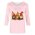 thumbnail image 4 of Inverlee Womens Thanksgiving Shirts Plus Size Turkey Pumpkin Graphic Tees Comfy 3/4 Sleeve Stretch T-shirts Crewneck Tunic Blouse Tops, 4 of 4